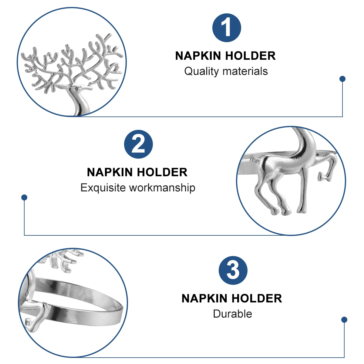 

6 шт., рождественская пряжка для салфеток с оленем, посуда из сплава, вечерние, банкетный декор, кольцо для салфеток для семейных гостей, праздник