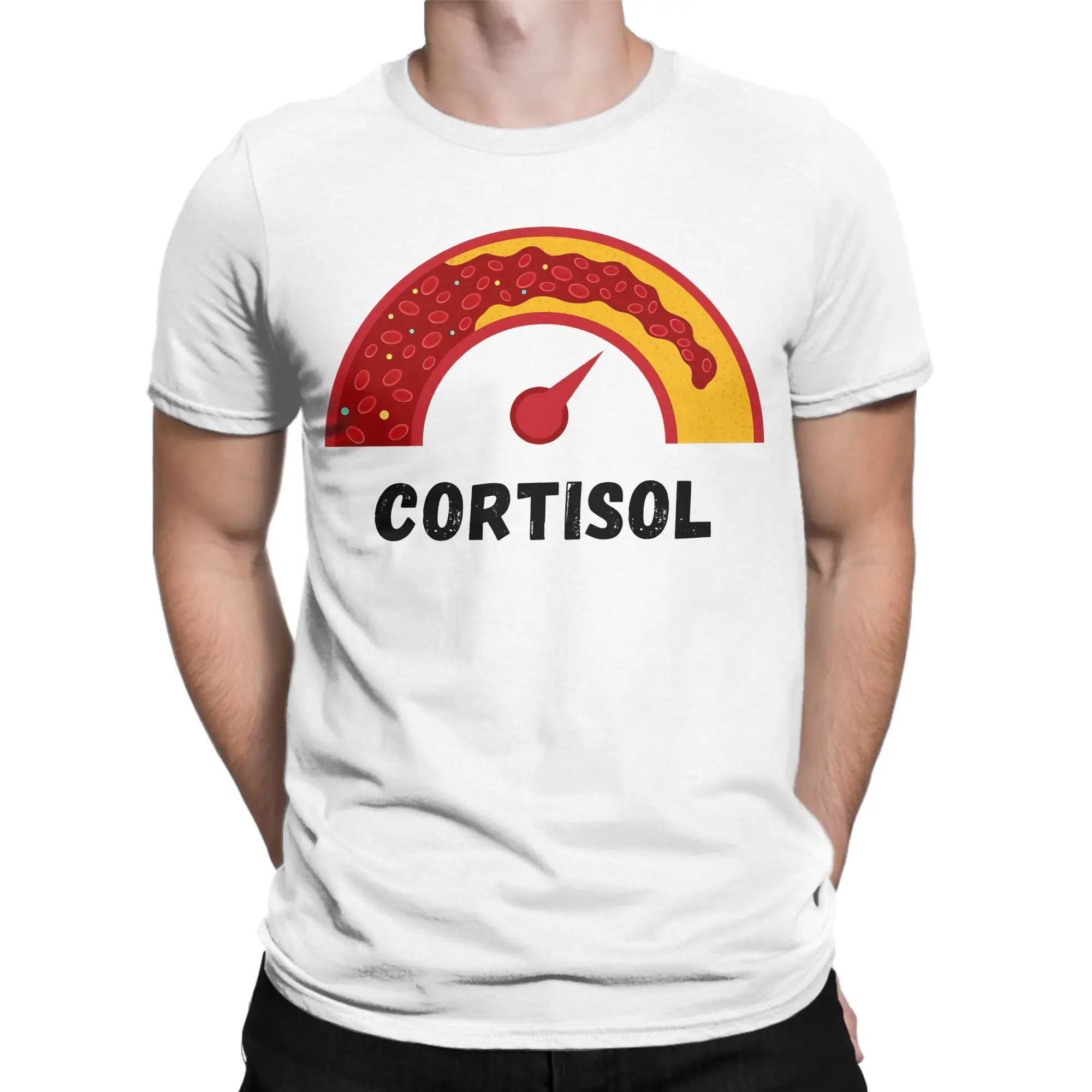 Harajuku T-Shirt Beach Funny Low Cortisol Levels Meme Novelty T-Shirts Cotton Tshirt Man Y2K Basic Pattern Short Sleeve Clothes
