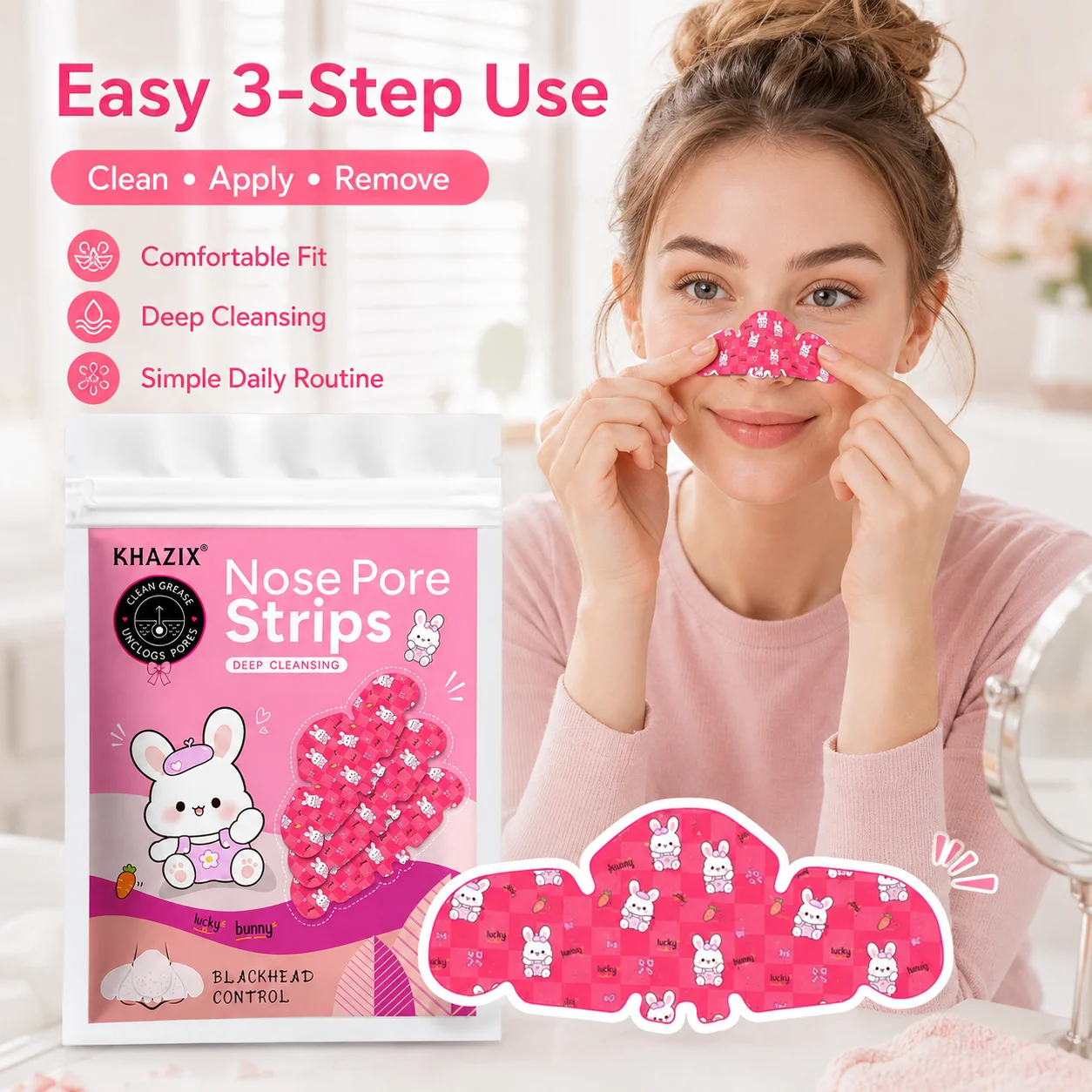 Hello Kitty Nose Stickers 3/7PCS Cute Cartoon Kawaii Beauty Care Gift for Women view 4