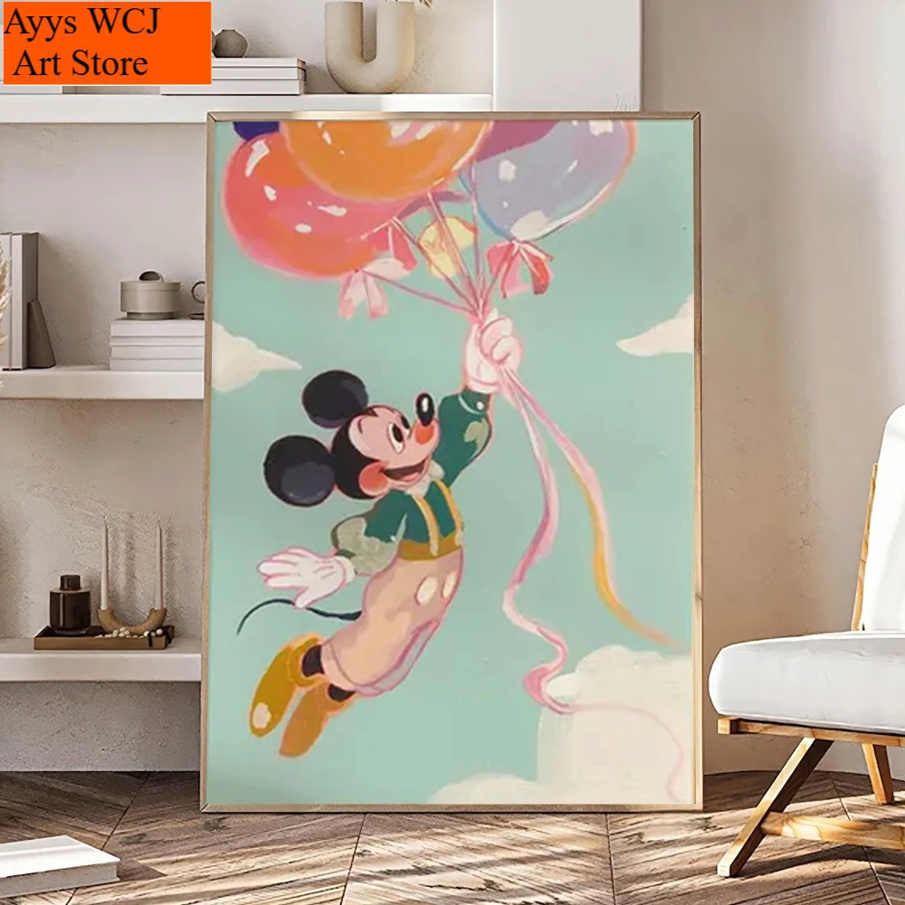 Pintura en lienzo sin marco, póster de Disney Mickey Mouse para decoración de sala de estar, estampado de dibujos animados del Pato Donald, lindo perro animal, Pluto G, 1 ud.