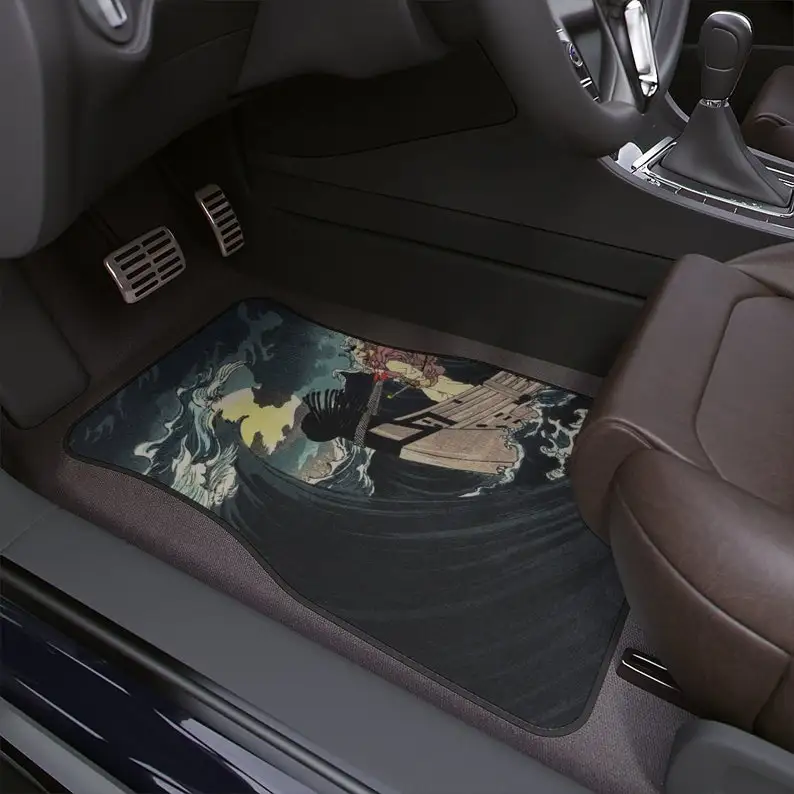 

The great wave off kanagawa car floor mat, vaporwave, cute car accessories for teens, japanese wave, women, futuristic, samurai,