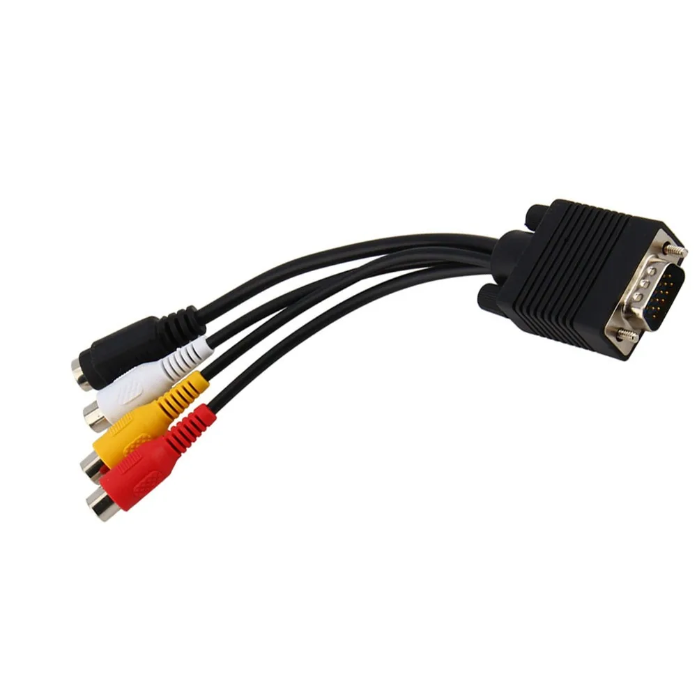Durable 10cm VGA To S Video Adapter High Performance Practical SVGA To AV Adapter VGA To RCA Converter Laptop Use