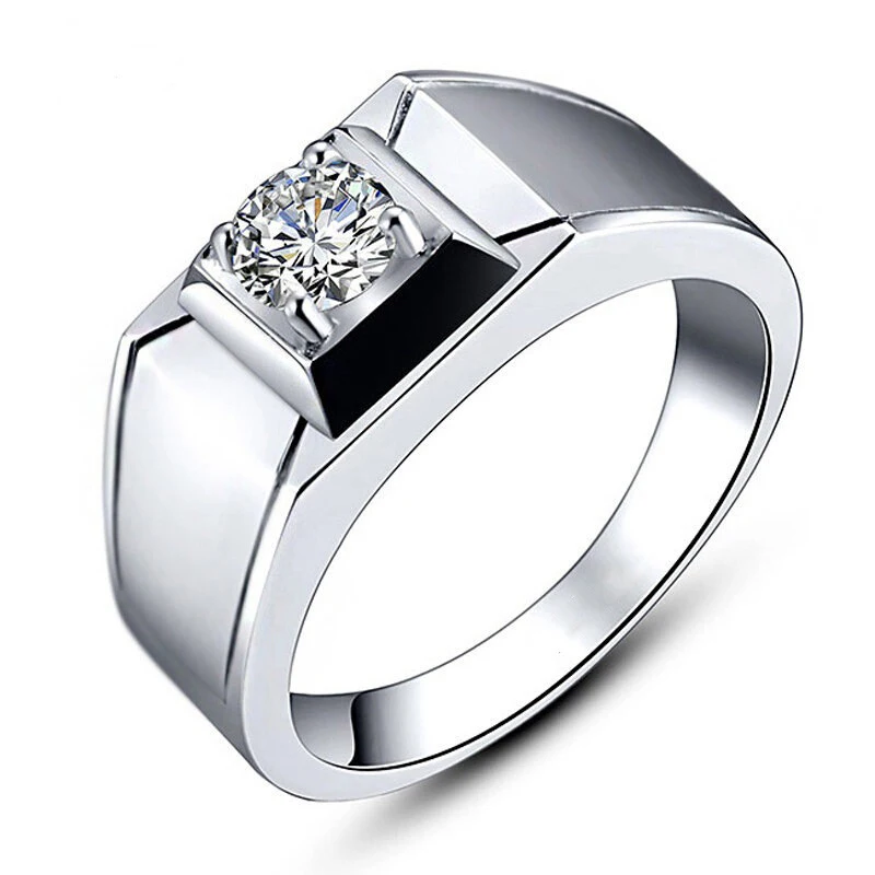 Bague en argent 925 avec pierres précieuses pour hommes, style simple, accessoires de bijoux, fiançailles de mariage, cadeau de fête pour patients