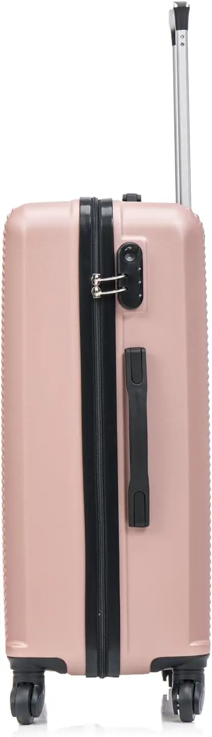 Mala média leve com casca dura de 24 polegadas |   Mala de 24" com rodas |   20kg |   Ouro rosa