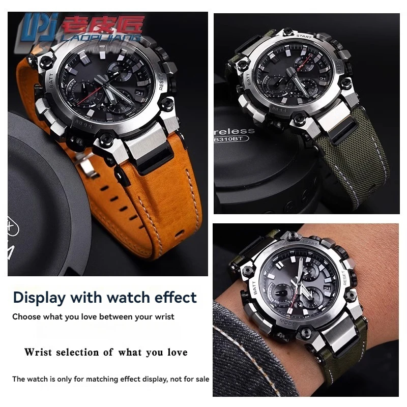 Dla Casio G-SHOCK MTG-B3000 MTG B3000 zmodyfikowany nylonowy skórzany pasek do zegarka męska bransoletka Quick Release stalowy Linker Watchband