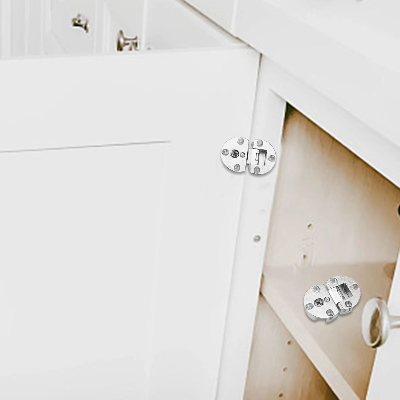 

Cabinet Door Hinge Nickel Plated Hinge Ample Clearance Includes Fixing Screws For DIY Projects Easy Install Flap Door Hinge