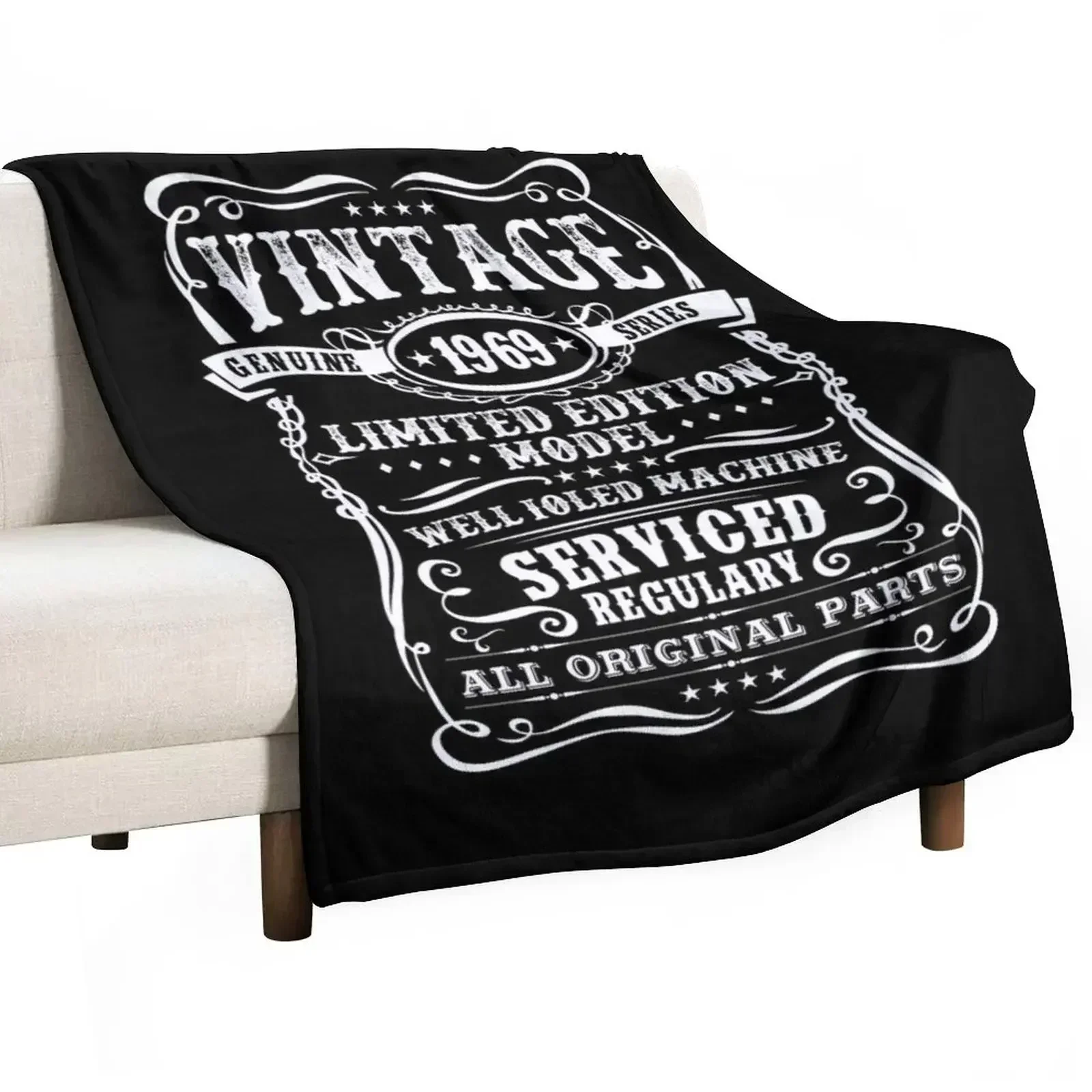 Vintage 1969 Limited Edition Model Throw Blanket Thin Hairy Soft Big For Decorative Sofa Hairys Blankets
