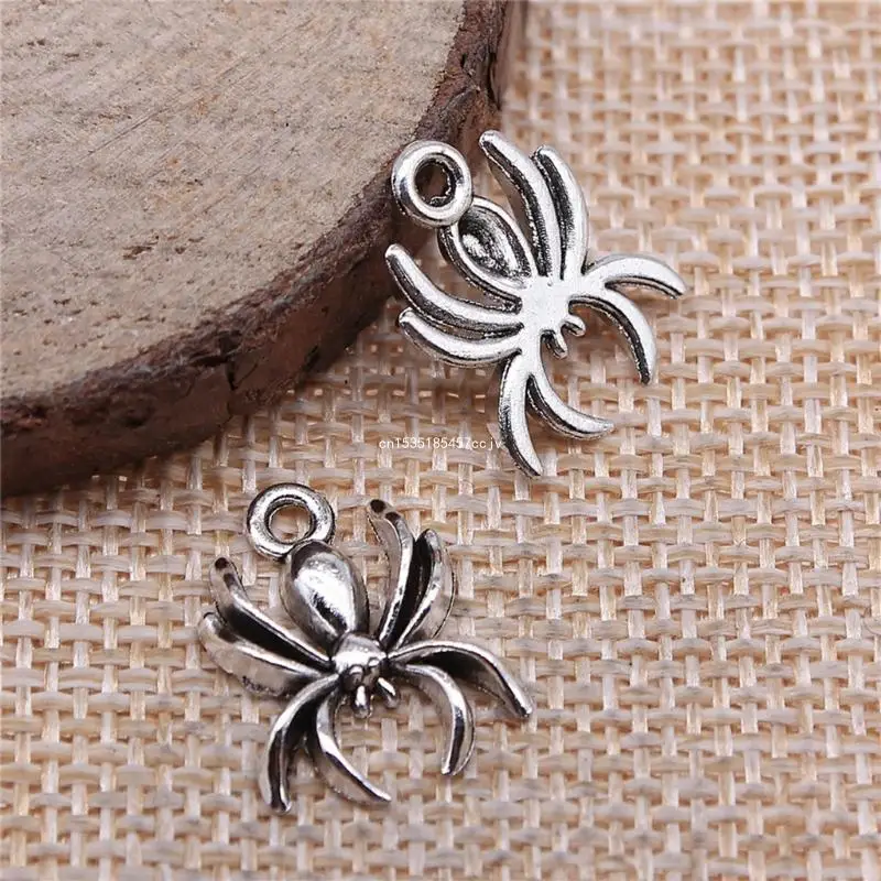 30pcs Spiders Pendants For Crafting Unique Jewelry With Antique Silver Finish Dropship