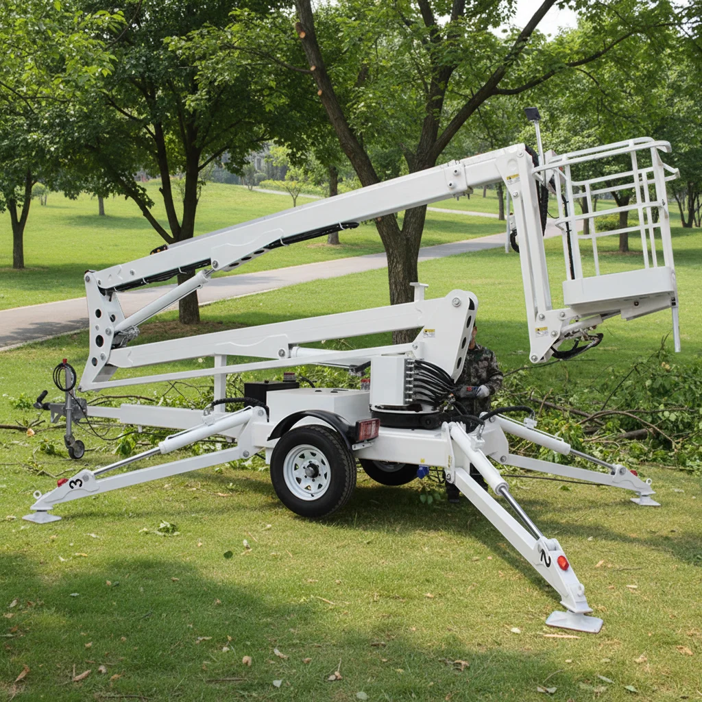 10M-24m new diesel battery powered aerial work platform can be towed articulated boom lift household retail cable sling
