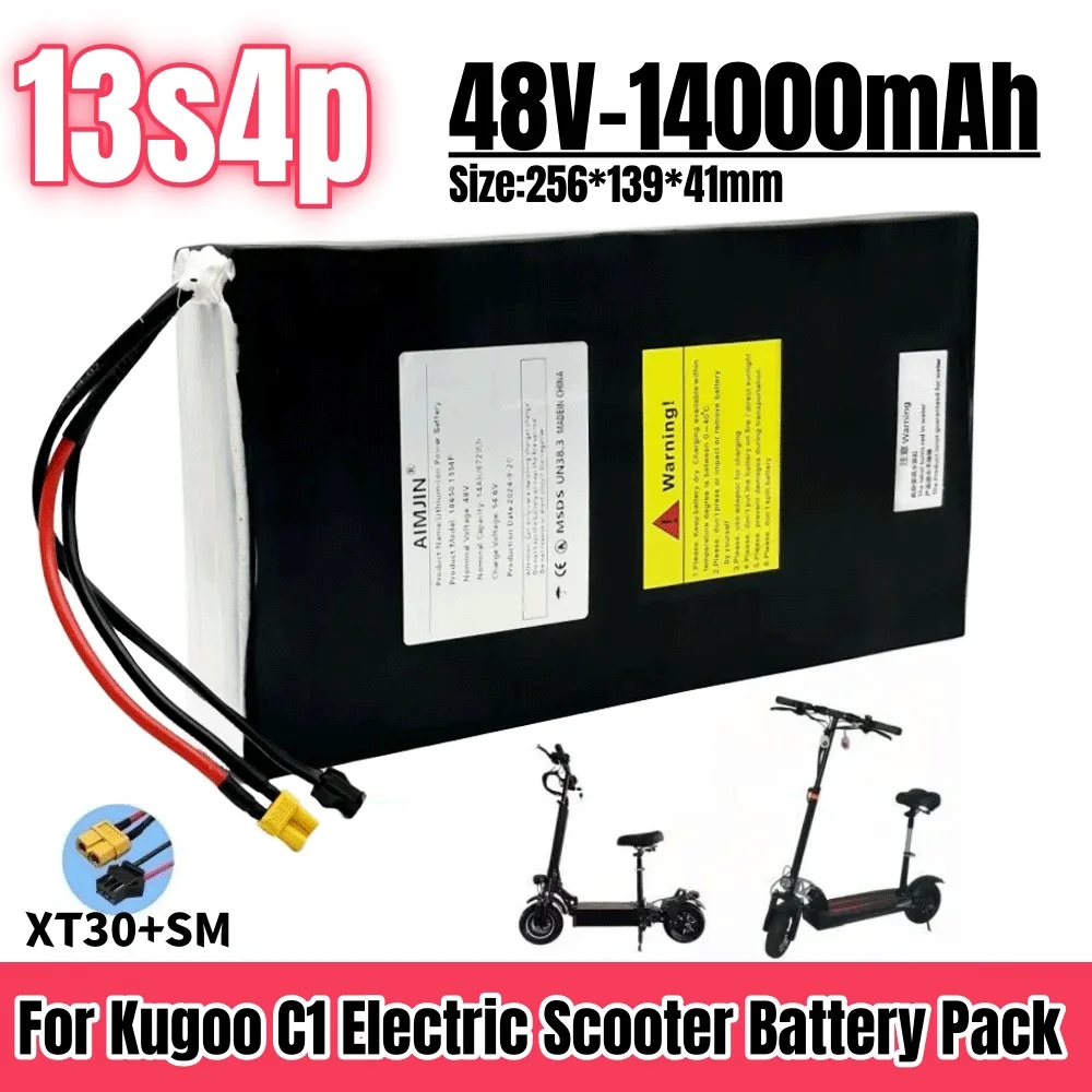 

✅✅✅ 48V 15Ah 100% new 13s4p Li-ion battery scooter battery for Kugoo C1/C1 Plus scooter Replace battery XT30+SM Plug
