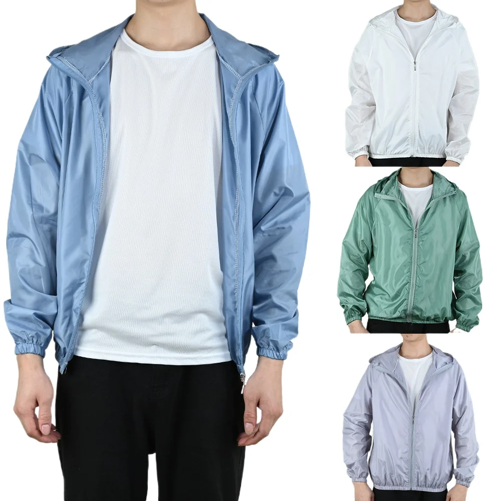 

Summer Hooded Jacket Men Breathable Sunshade Coat Boy Sun Protection Clothing Fishing Hunting Clothes Quick Dry Skin Windbreaker