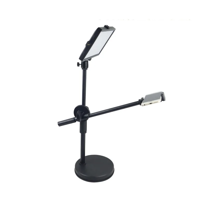 Overhead Tripod Fill Light Table Tabletop Shooting Stand Tripods with Mobile Phone Holder Boom Arm for Live Nail Art Photography