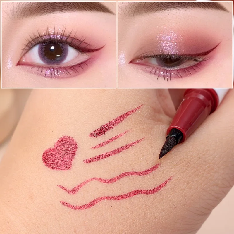 Langdurige Rode Blauwe Zwarte Vloeibare Eyeliner Pen Waterdichte Sneldrogende Gladde Matte Kleurrijke Eyeliner Potlood Ogen Make-Up Cosmetica