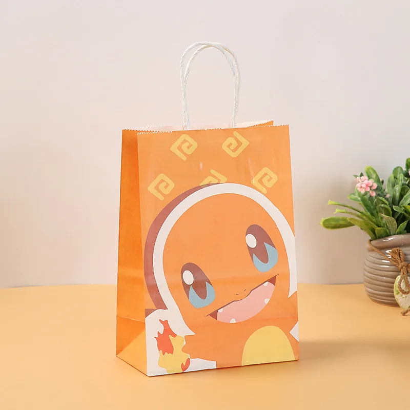 Pokemon Tote Bags Paper Candy Gifts Packaging Cookies Candies Bags Girls Boys Birthday Party Decoration Baby Shower Supplies