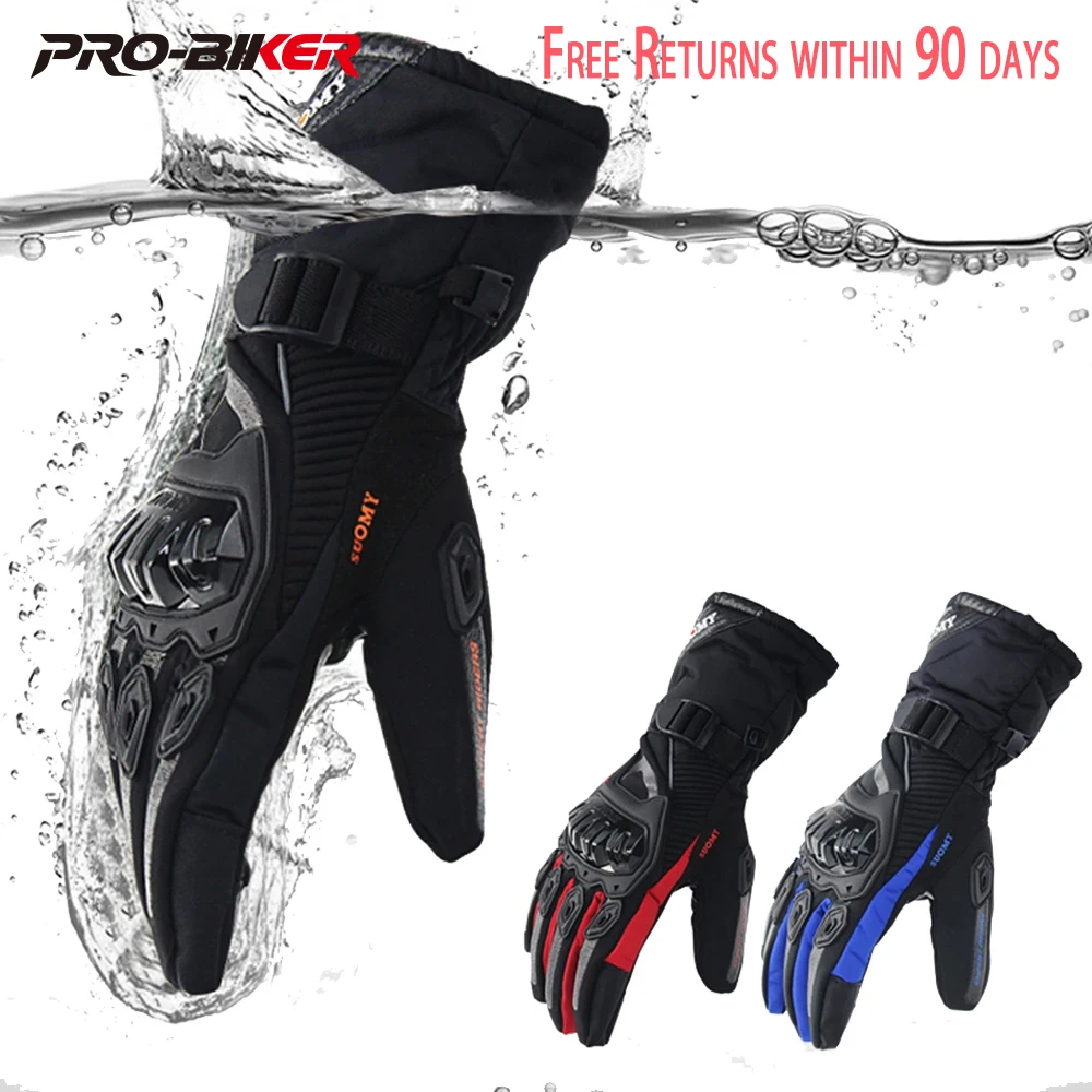 

Waterproof Motorcycle Gloves Winter Warm Moto Protective Gloves Touch Screen Gant Moto Guantes Motorbike Riding Gloves