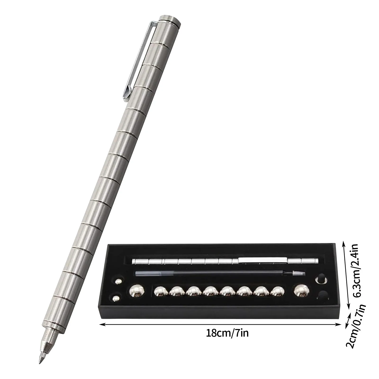 Magnetic Metal Stress Reduction Pen Desk Toy Multifunctional Deformable Writing Pen Children Adult Gift 1Pcs