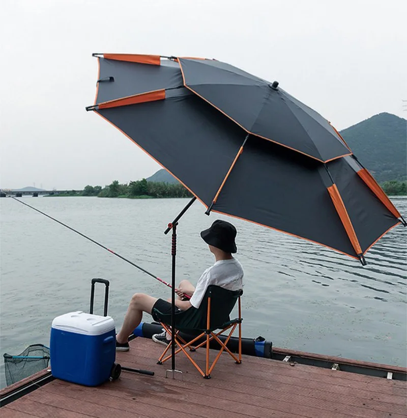 

2.0m 2.2m 2.4m Parasol Outdoor Camping Fishing Use Detachable Adjustment Direction Sun Shade Rainproof Fishing Umbrella