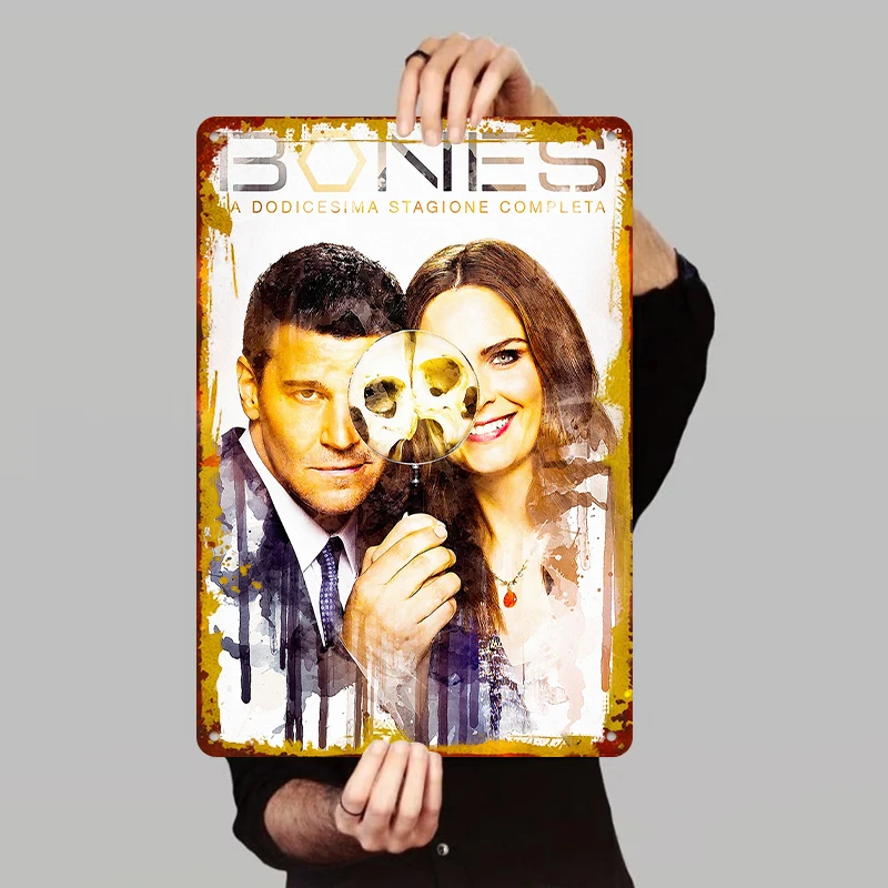 Bones Season 12 Poster Metal Tin Sign Vintage Home Decor Movie TV Show Collectible Art