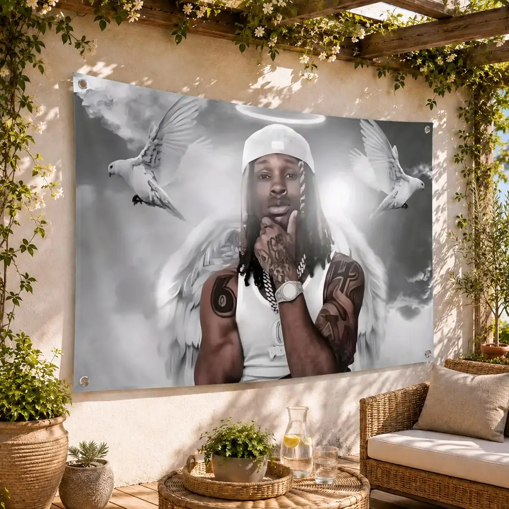 King Von Rapper Cool Flags Flag Soft skin-friendly Durable Tapestry Outdoor party Home living room bedroom Decoration