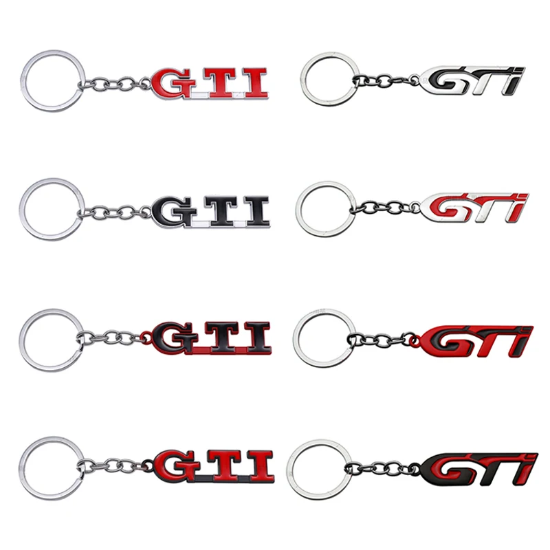 

3D Metal GTI Badge Logo Car Key Chains Key Rings Emblem for VW Jetta Bora Candy Golf Sagitar Magotan Polo Santana Lavida