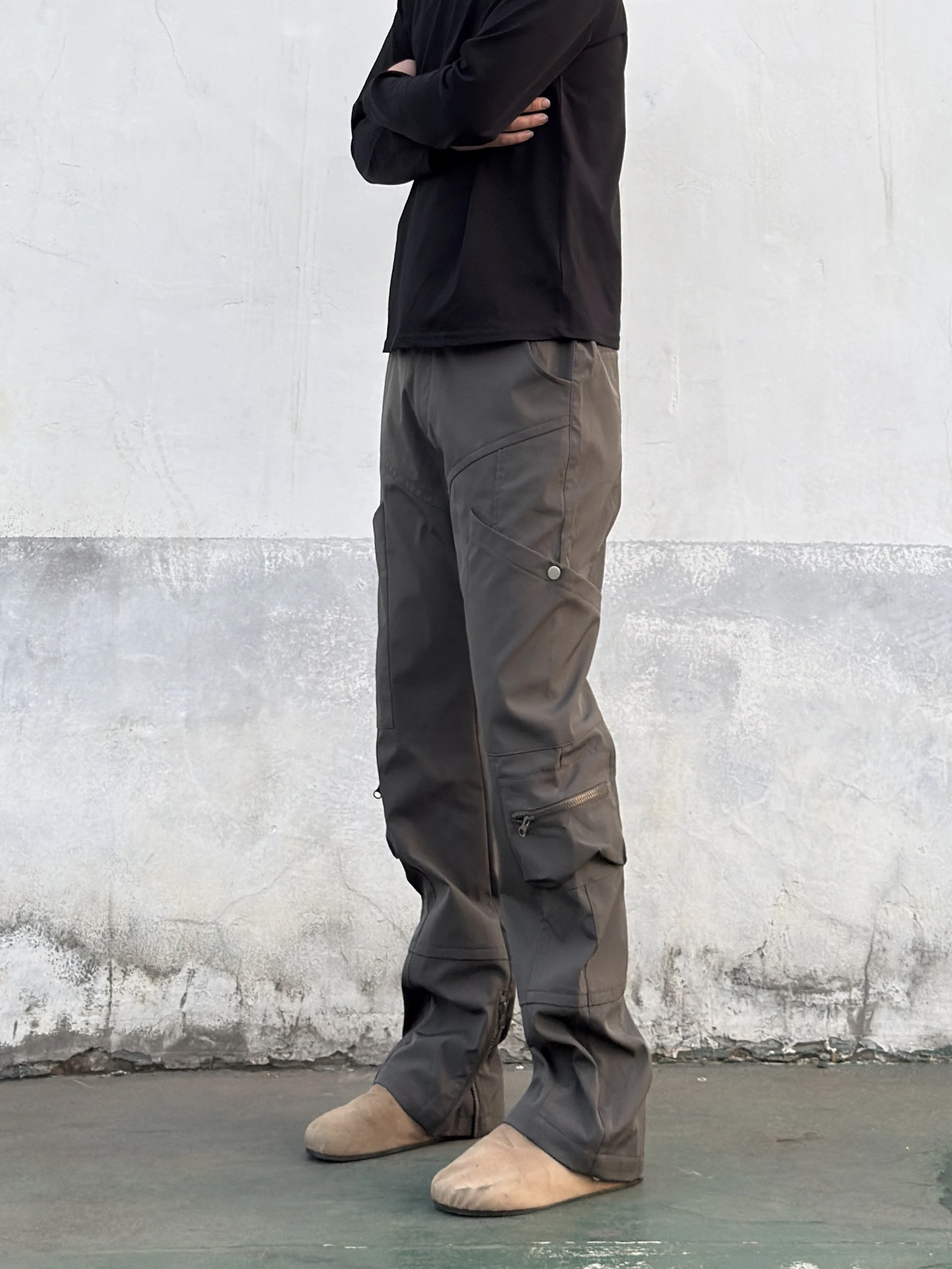 

Американские ретро-брюки для работы, прямые, зауженные, с боковой молнией, повседневные, для молодых мужчин