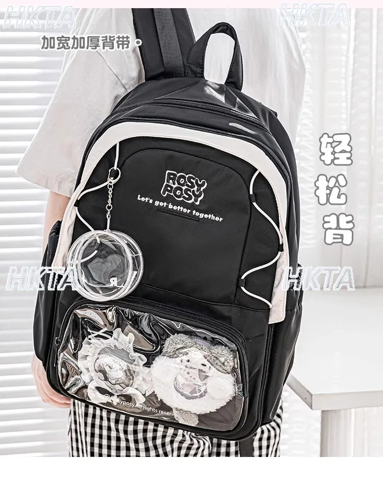 

Sweet Cute Versatile Shoulder Pain Bags Women Big Appetite High School Student Travel Student Lolita Pink Backpacks Ladies