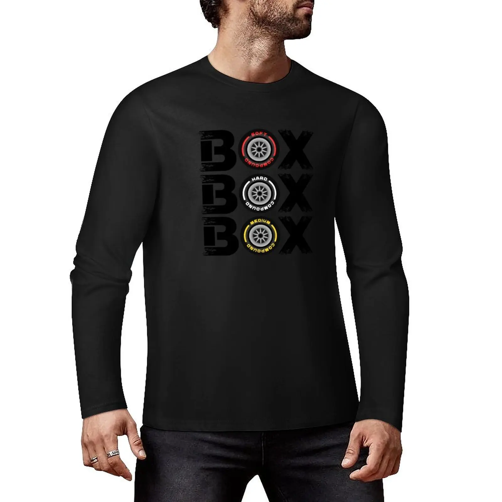 Box Box Box F1 Tyre Compound V2 Design Long T-Shirt korean fashion Oversized t-shirt mens graphic t-shirts pack