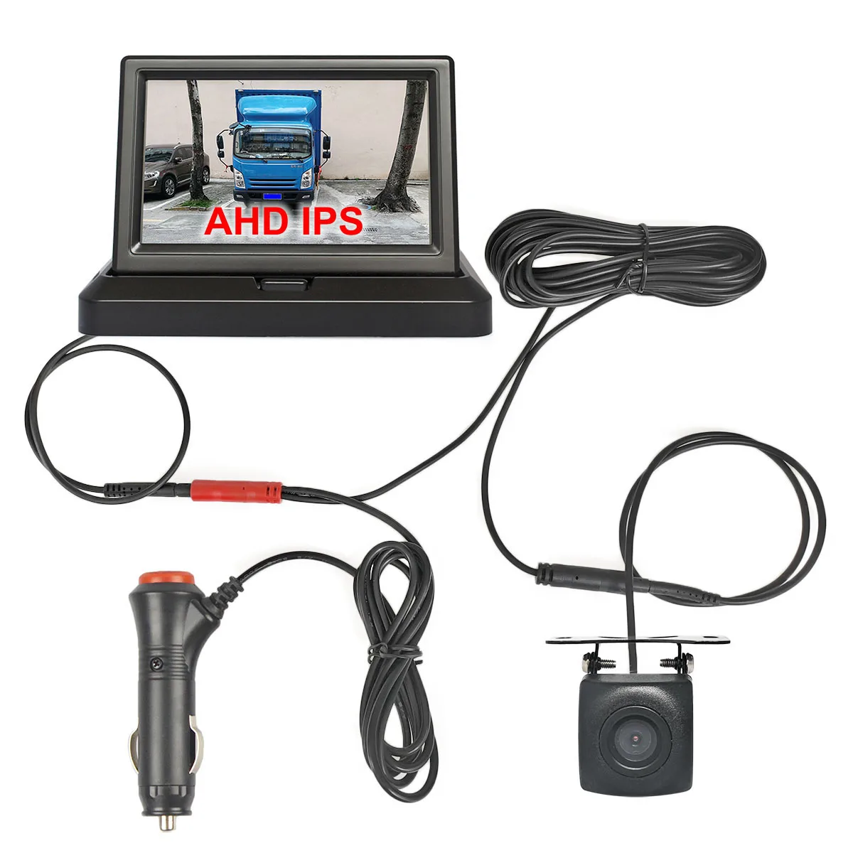 DIYKIT 1920x1080 5inch AHD IPS Foldabel Car Monitor Starlight Night Vision Backup Car Camera Vehicle Reverse Cigarette Lighter