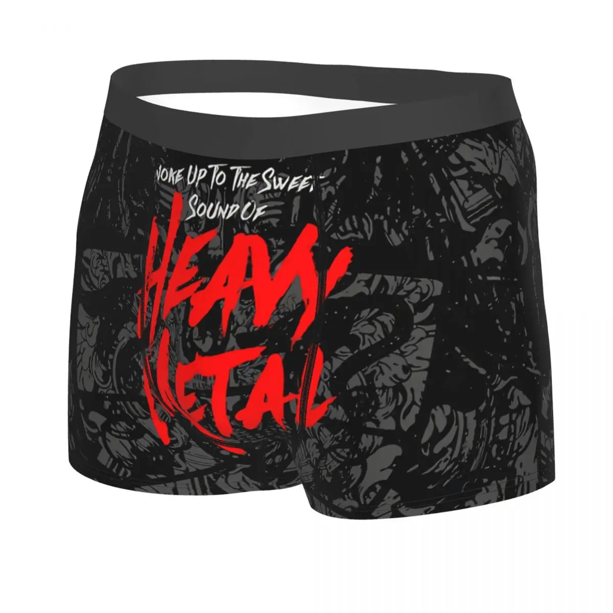 Woke Up To The Sweet Sound Man\'s Boxer Briefs Heavy Metal 1960s Punk Rock Music Breathable Creative Underpants High Print Shorts