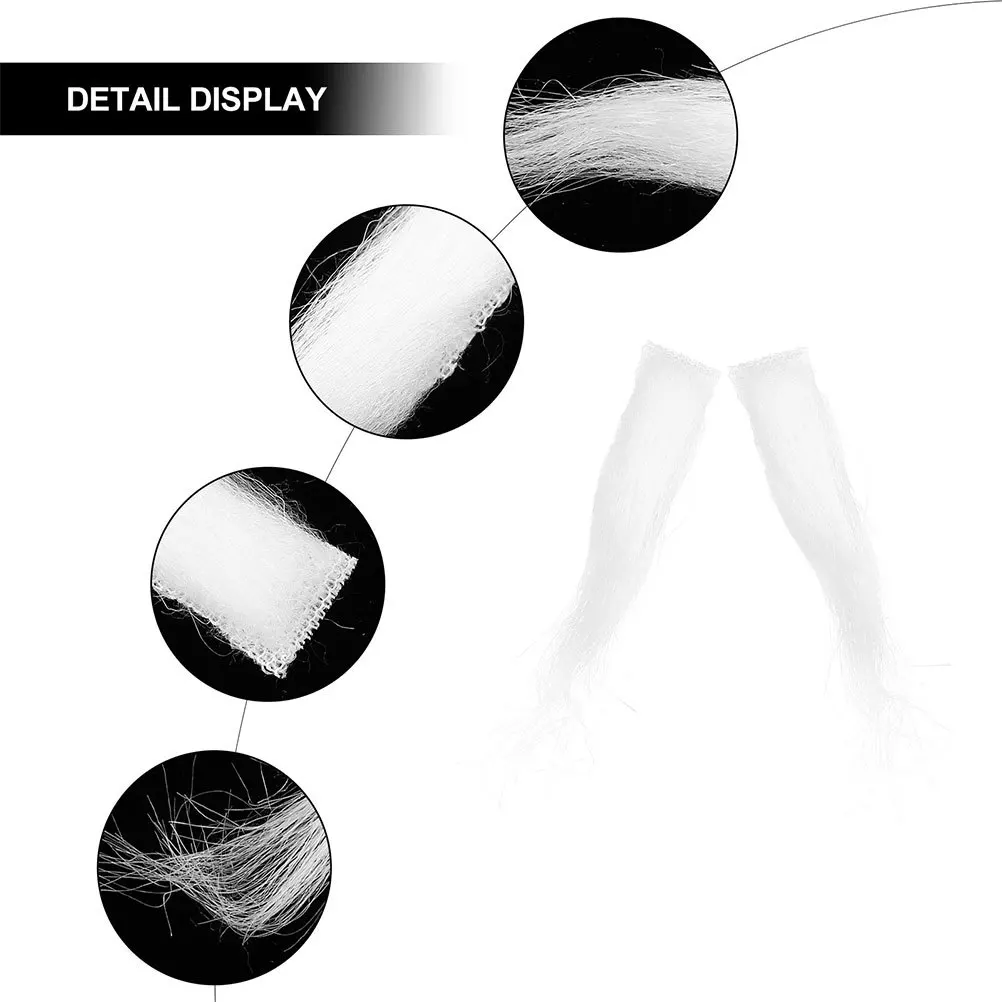 3 paia di sopracciglia di Babbo Natale di Natale baffi bianchi set di peli finti per il viso per bambini adulti vacanza costume in maschera di Halloween