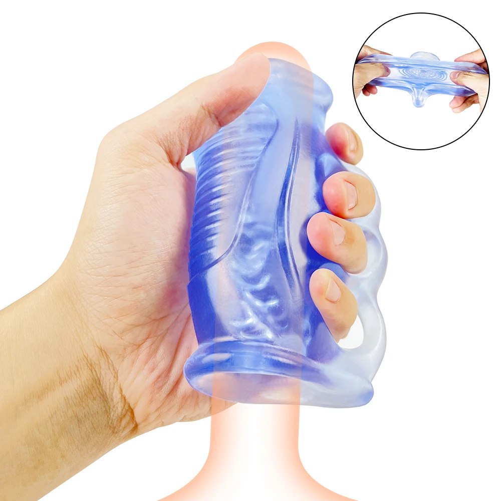 Male Masturbator Silicone Pocket Pussy Vagina Masturbation Handjob Glans Penis Massager Open-Ended Adult Sex Toy for Men