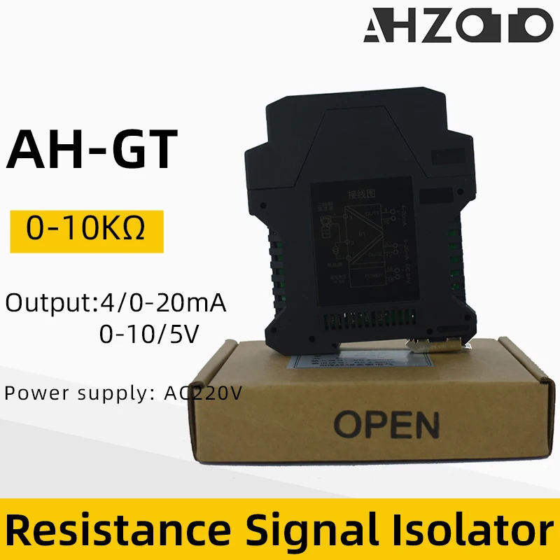 

4-20mA Resistance/Potentiometer Signal Converter Isolator 1 In 1 Out 0-1Kohm to 4-20mA Signal Isolator DC Analog Signal Isolator