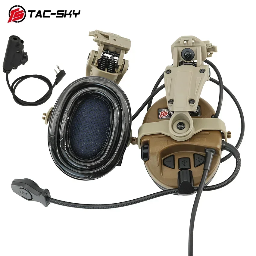 

TS TAC-SKY TAC201 ARC OPS-CORE Rail Mount Bracket Headset, Tactical Electronic Hunting Noise Canceling Shooting Silicone Headset