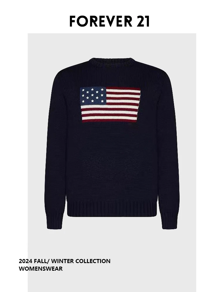 

Вязаный облегающий топ Forever 2 в американском ретро-стиле с круглым вырезом для полных женщин на осень