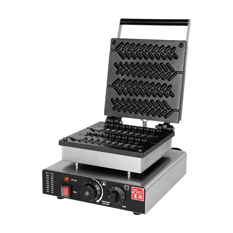 New 220V Pine Shaped Waffle Maker for Restaurant and Hotel Use for Food Preparation Electric Waffle Iron Non Stick Coating Adjus