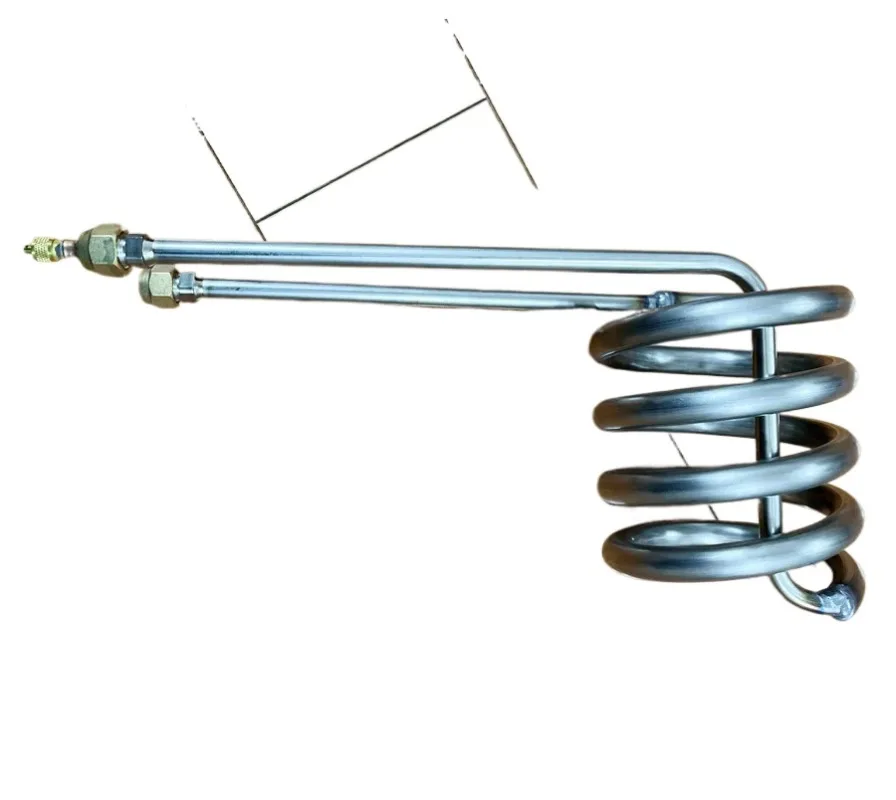 1HP Titanium Tube Heat Exchanger, Corrosion-Resistant Seafood Chiller Evaporator for Fresh/Saltwater Fish Tank