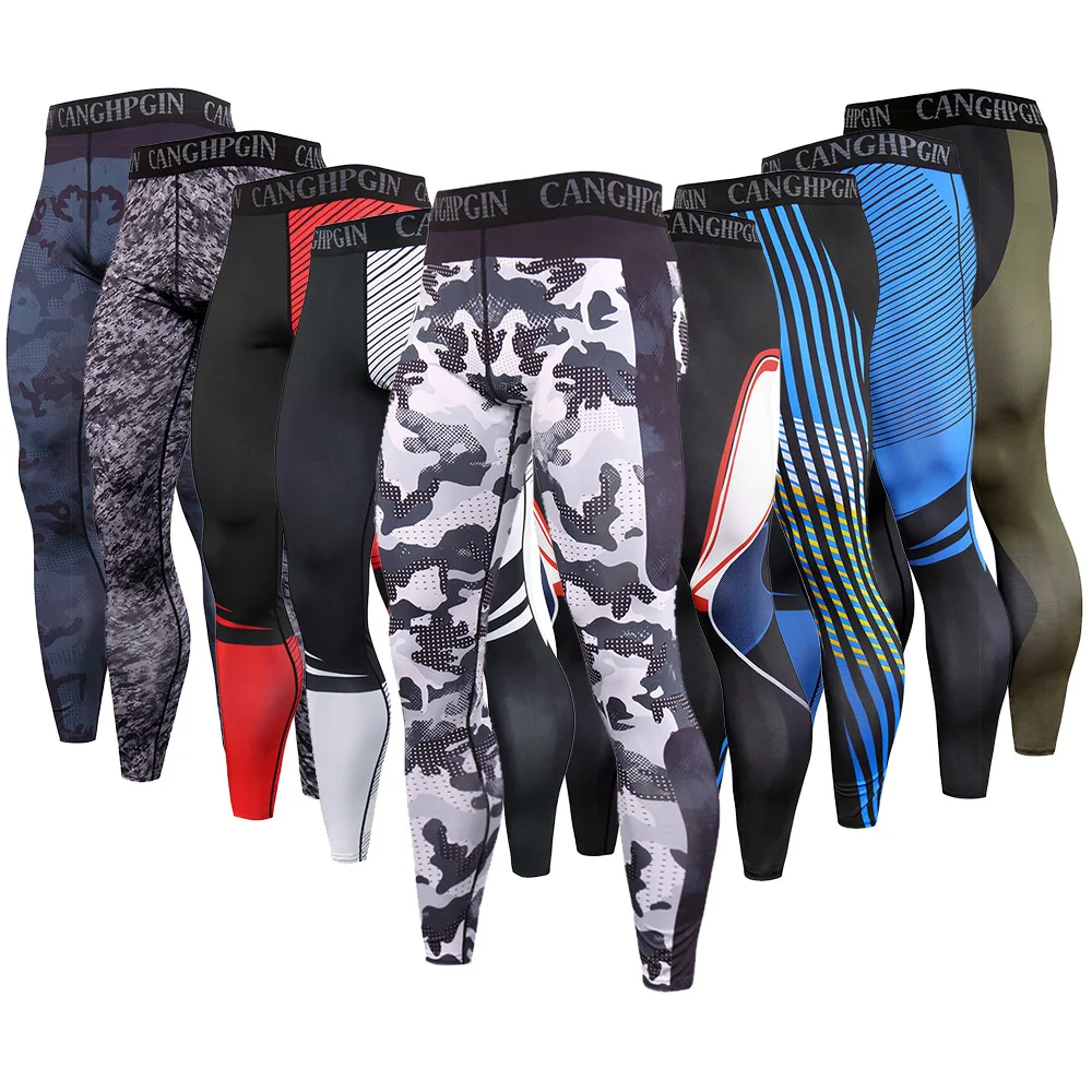 

Men's Sports Fitness Gym Training Accessories Tights Compression Leggings Basketball Running Sportswear Bodybuilding Pants