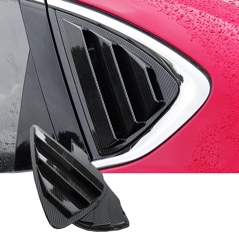 Carbon Fiber Car Rear Triple-cornered Window Louvers Side Vent Cover Decoration for MG 6 2017 2018 2019 2020