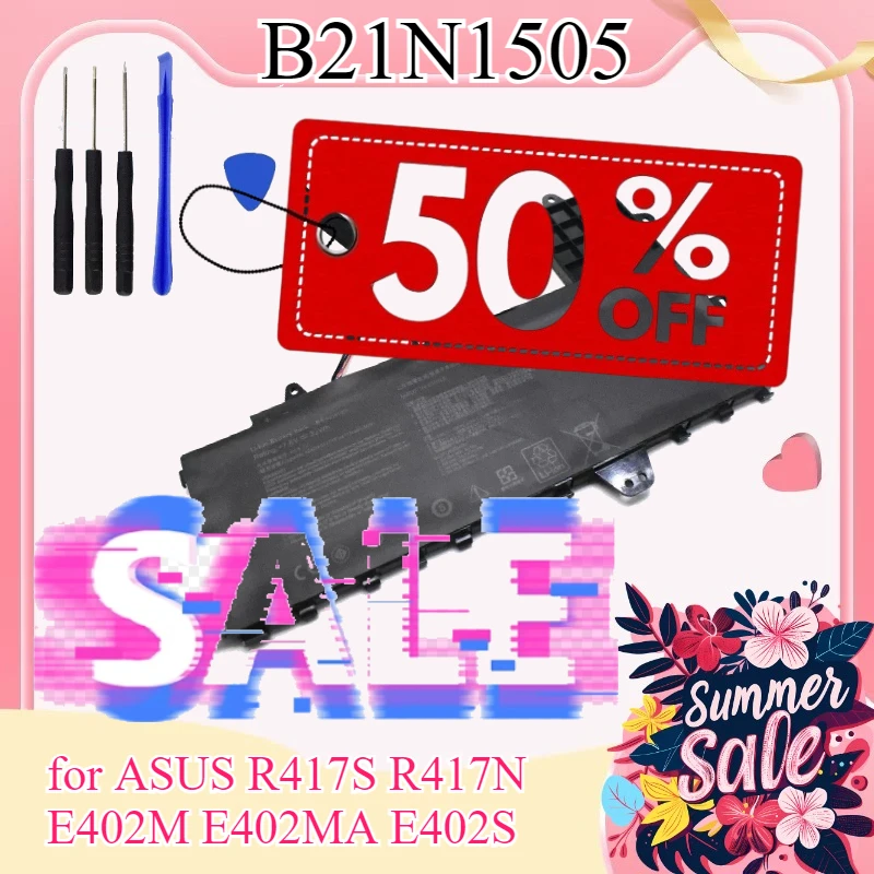 

Аккумулятор для ноутбука 7.6V 4240mAh B21N1505 для ASUS R417S R417N E402M E402MA E402S, большая емкость