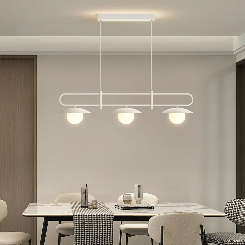 

Led Restaurant Chandeliers Light Luxury Dining Table Bar Pendant Lights Modern Simple Moonlight Creative Indoor Decor Strip Lamp