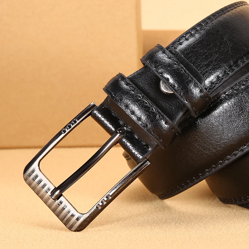 Authentic Luxury Men\'s Leather Jeans women and men Belt with pin bkucle Durable Stitching fashion Business belts for men