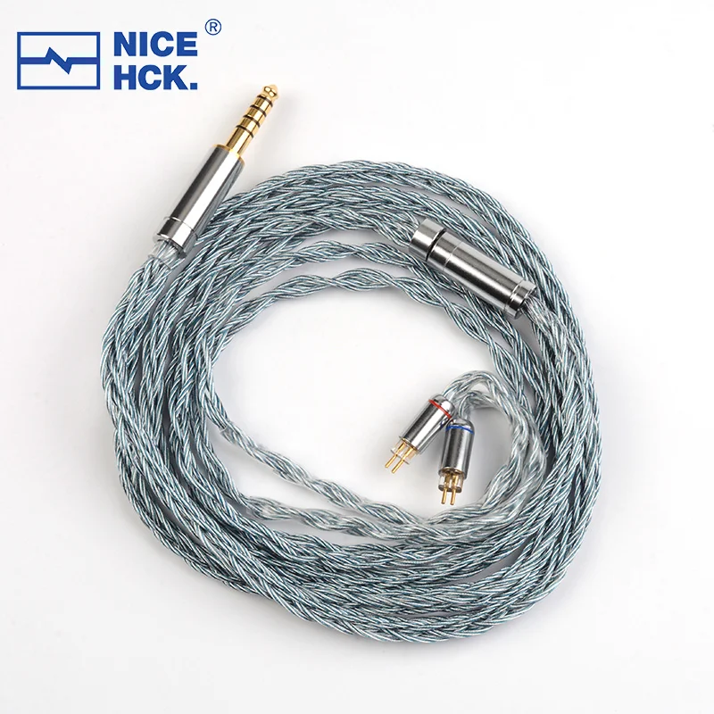 NiceHCK BlueCat Cable de reemplazo 2% Cable de aleación de cobre plateado 3,5/2,5/4,4mm MMCX/2 pines para variaciones S12 Pro invierno