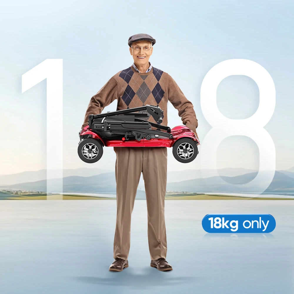 Small Compact Folding Ultra Light Weight 270W Brushless Motor Electric Scooter Portable Lightweight Mobility Scooter for Elderly