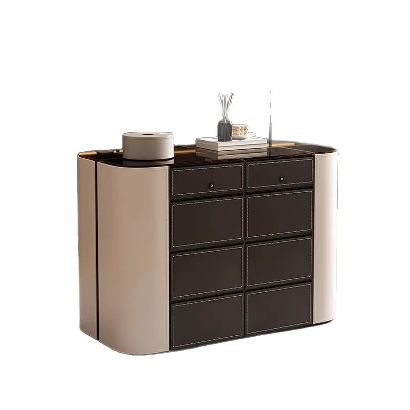 Cloakroom Nakajima counter, Italian light luxury, simple and modern, double-sided curved, jewelry cabinet
