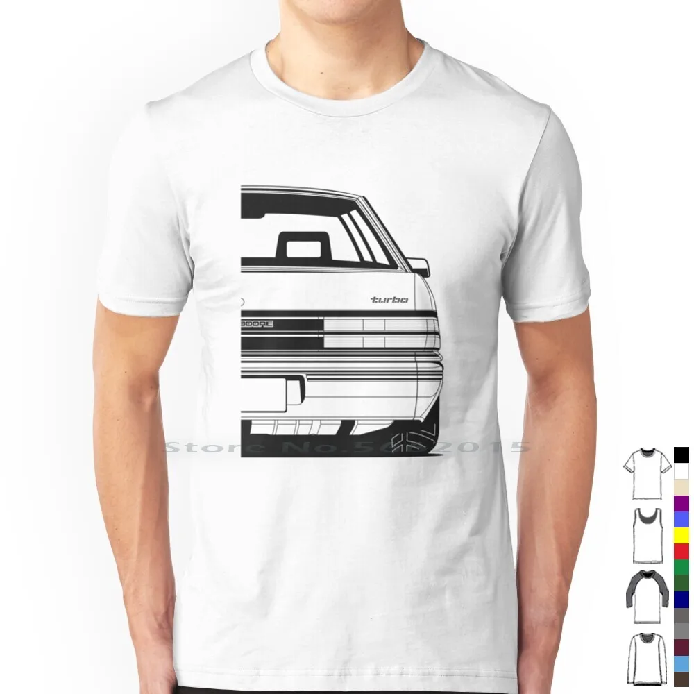 Vl Turbo Outline-Back T Shirt 100% Cotton Vl Turbo Commodore Rb30 Skyline Hsv Holden Special Vehicles Vl Calais Ls1 Short Long