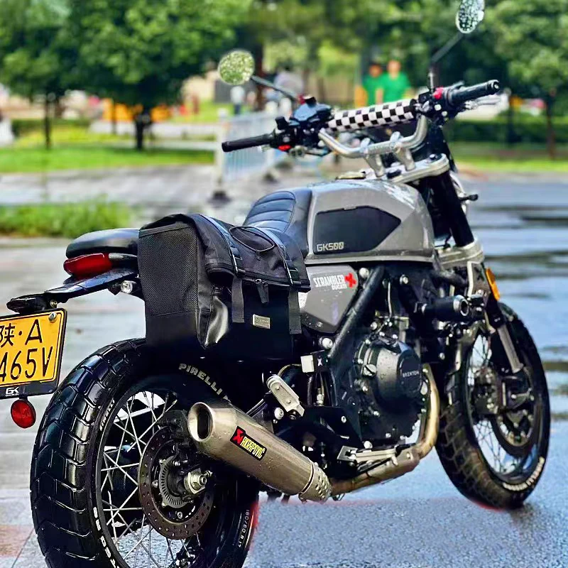 Motorcycle Tail Bag Travel Luggage Side Bags Rack Trunk Back Seat Bag with Shoulder Straps Backpack For Brixton Crossfire 500