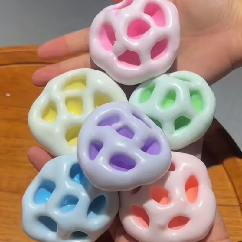 

6cm/2.36inch Squishies Stress Balls Rainbow Glutinous Ball Shapeable Vacuum Stress Ball Handmade Squeeze Fidget Toy Party Favors
