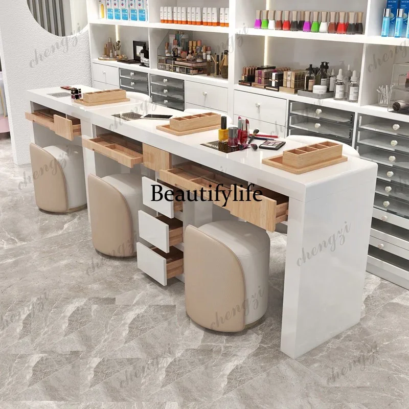 M138 Modern Luxury Nail Table With Dust Collector Design Italian Elegant Nail Desk Chic Glamour Table Manucure Salon Furniture