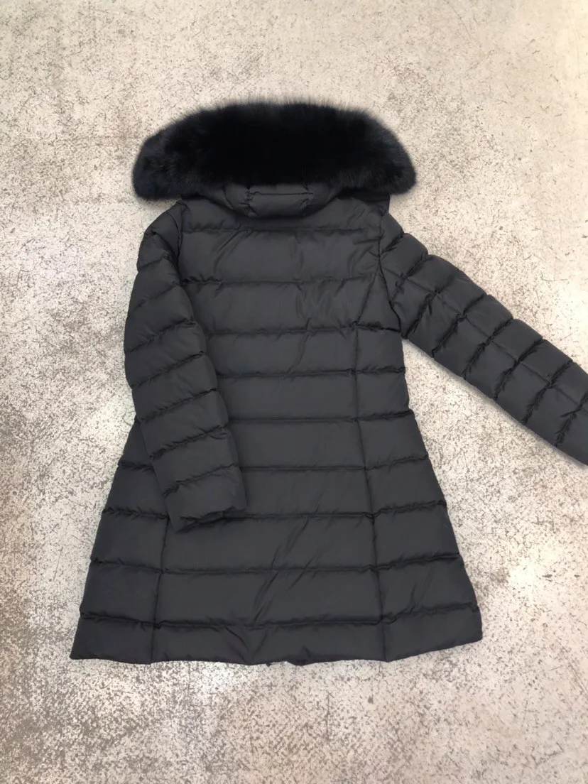 Damen Luxus Winter Daunen jacke Kapuze lange Daunen jacke leichte warme und modische Oberbekleidung Daunen jacke