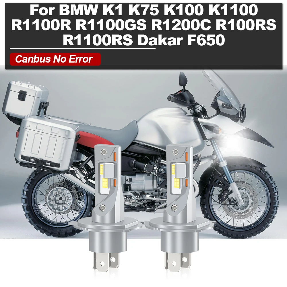 

Motorcycle LED Headlight Bulbs 120W Moto Lamp 12V For BMW K1 K75 K100 K1100 R1100R R1100GS R1200C R100RS R1100RS Dakar F650